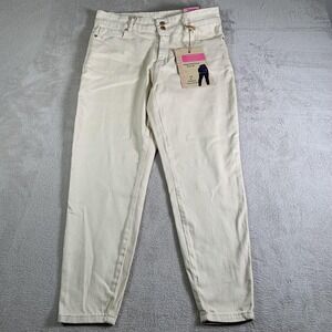 Curvalicious Jeans Womens 18 White Tummy Tuck Butt Lift Skinny Stretch Curvy NEW